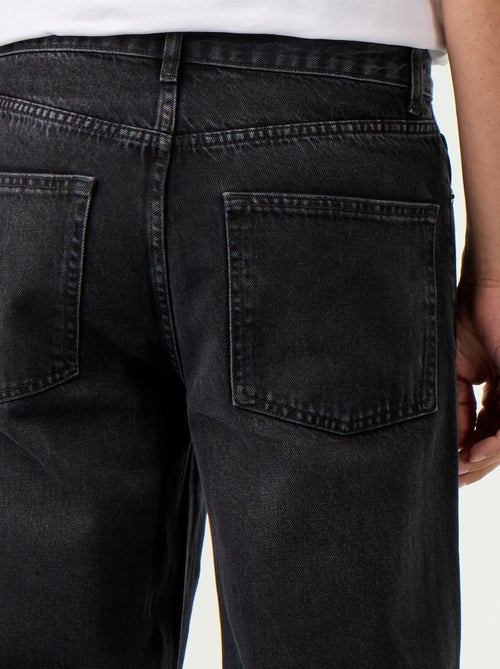 Effen baggy jeans met fantasie-inzetten - Kiabi