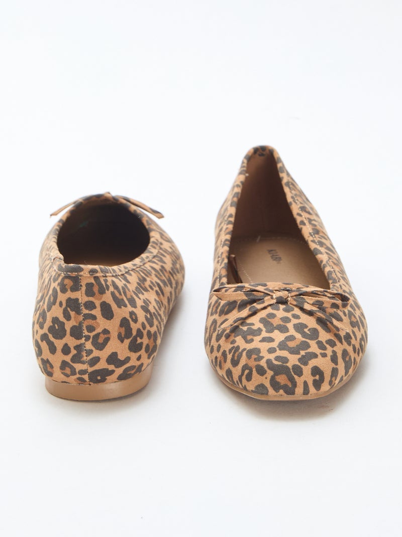 Effen ballerina's van suèdine Biege - Kiabi