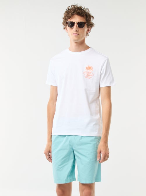 Effen bermuda met aantrekkoordje - chinomodel - Kiabi