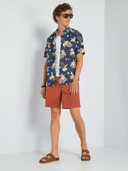 Effen bermuda met elastische taille - Kiabi