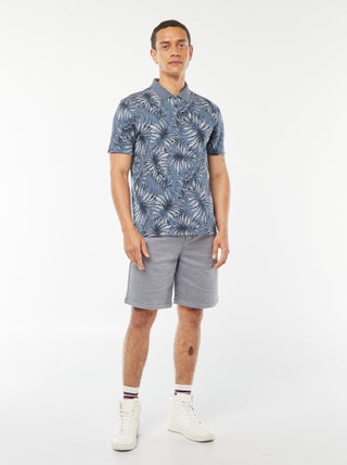 Effen bermuda met elastische taille en trekkoordjes