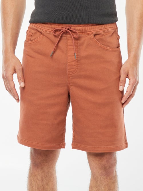 Effen bermuda met elastische taille en trekkoordjes - Kiabi