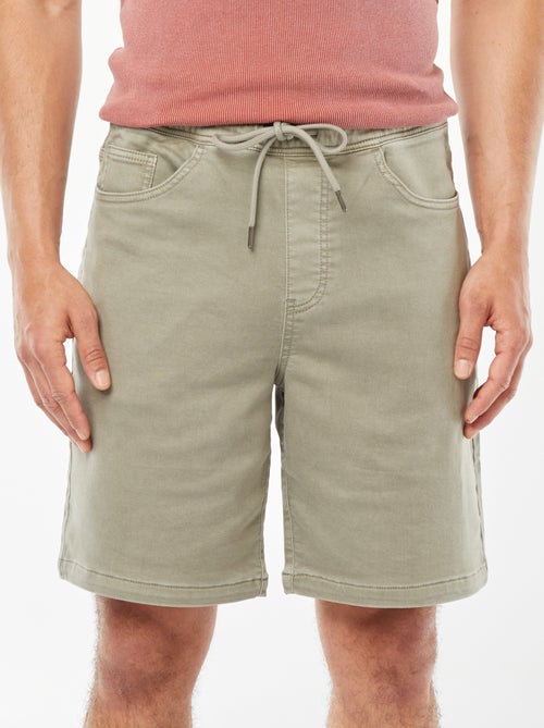 Effen bermuda met elastische taille en trekkoordjes - Kiabi