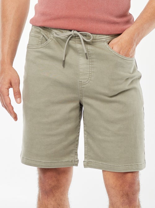 Effen bermuda met elastische taille en trekkoordjes - Kiabi