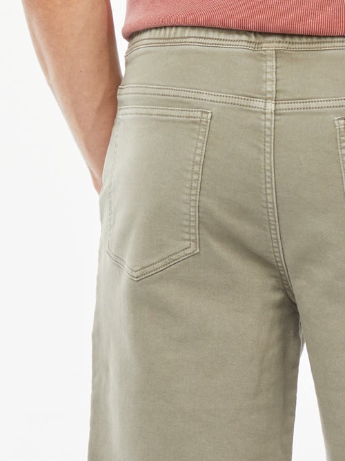 Effen bermuda met elastische taille en trekkoordjes - Kiabi