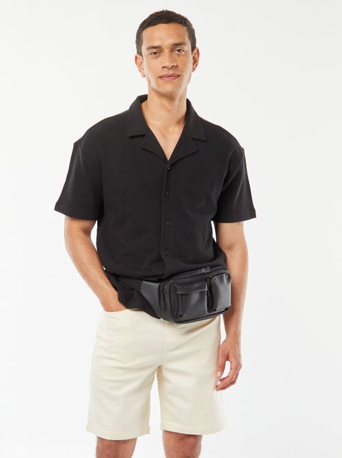 Effen bermuda met elastische taille en trekkoordjes - Kiabi