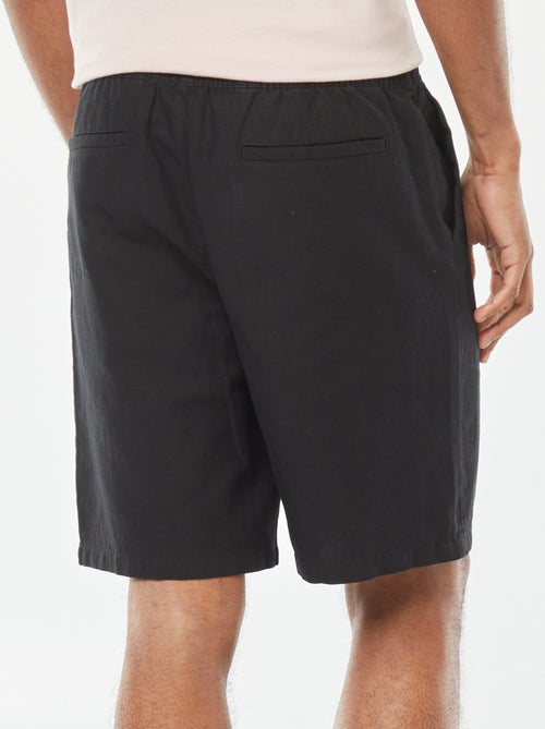 Effen bermuda met elastische tailleband + koordjes - Kiabi