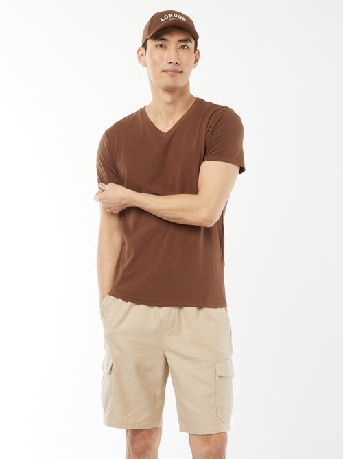 Effen bermuda met zakken met klepje - Kiabi