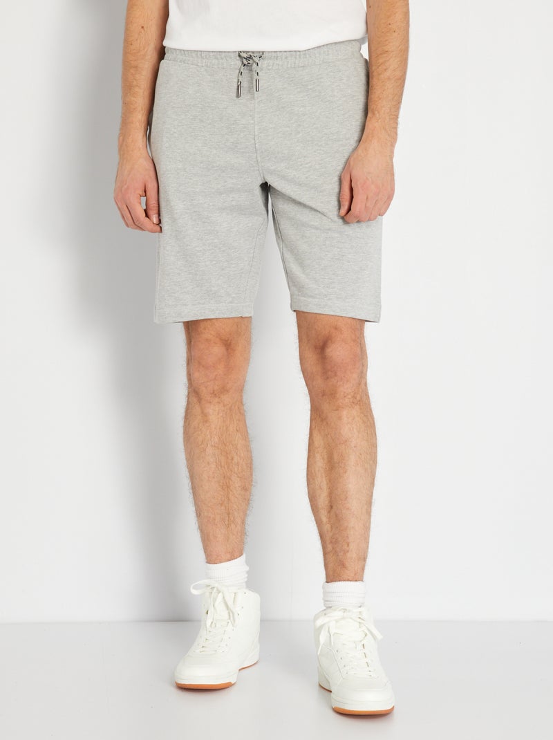 Effen bermuda van joggingstof GRIJS - Kiabi