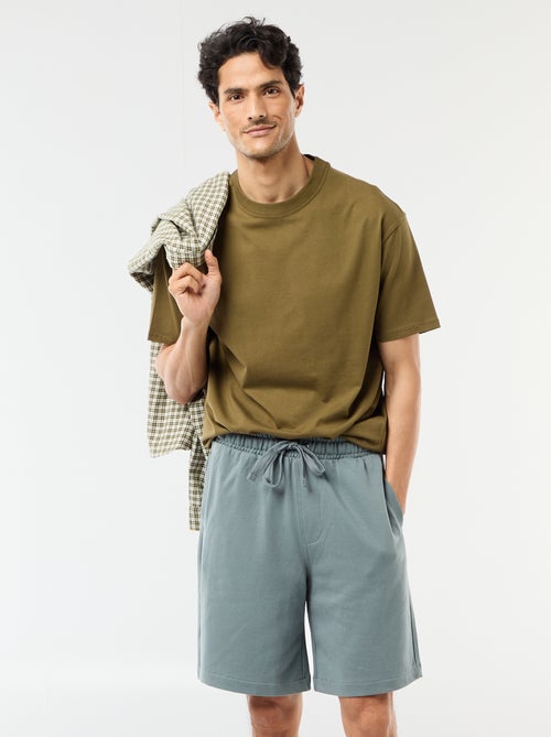 Effen bermuda van lichte joggingstof - Kiabi