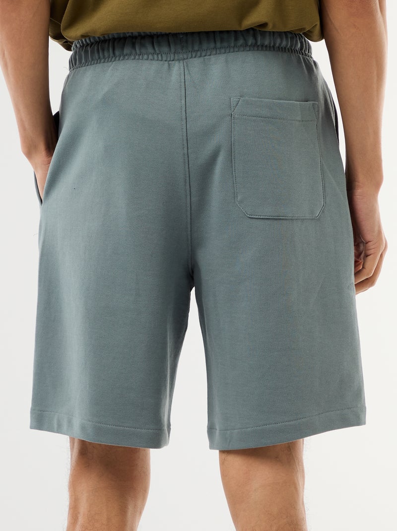 Effen bermuda van lichte joggingstof Blauw - Kiabi