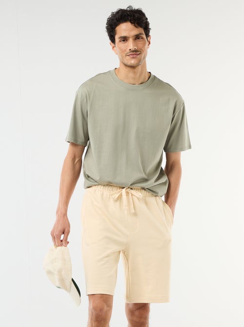 Effen bermuda van lichte joggingstof - Kiabi