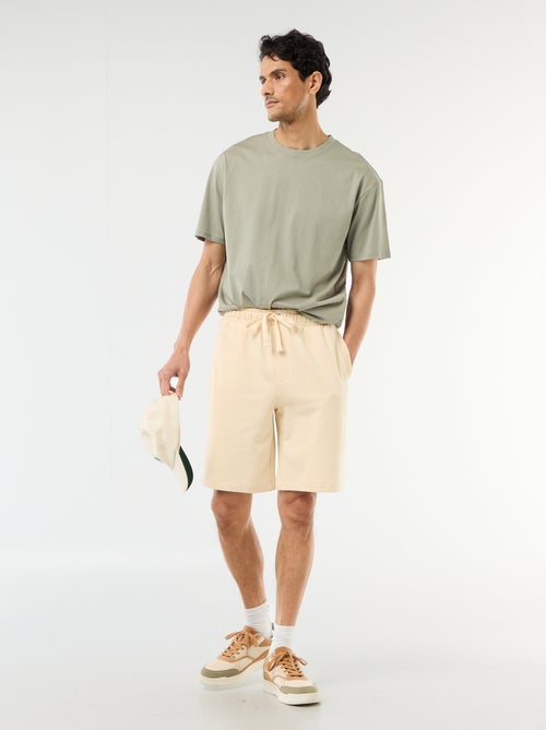 Effen bermuda van lichte joggingstof - Kiabi