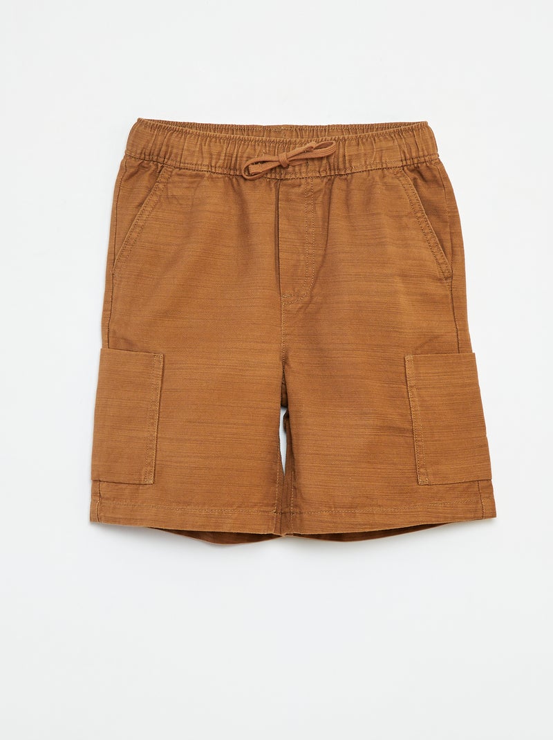 Effen bermuda van twill met zakken BIEGE - Kiabi