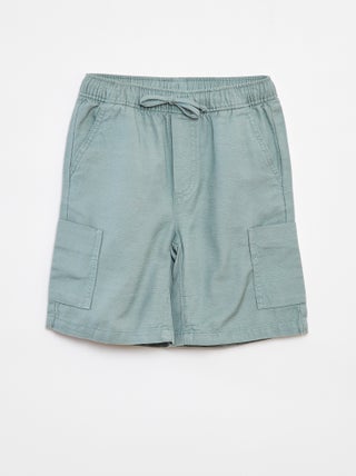 Effen bermuda van twill met zakken