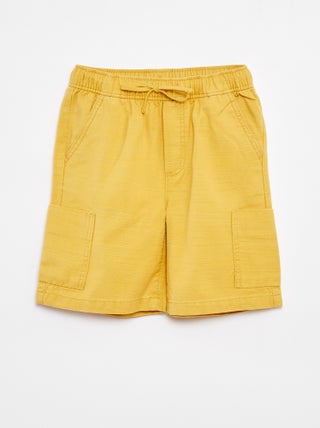 Effen bermuda van twill met zakken