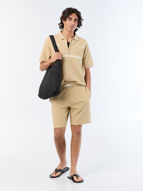 Effen bermuda van zware jersey - Kiabi