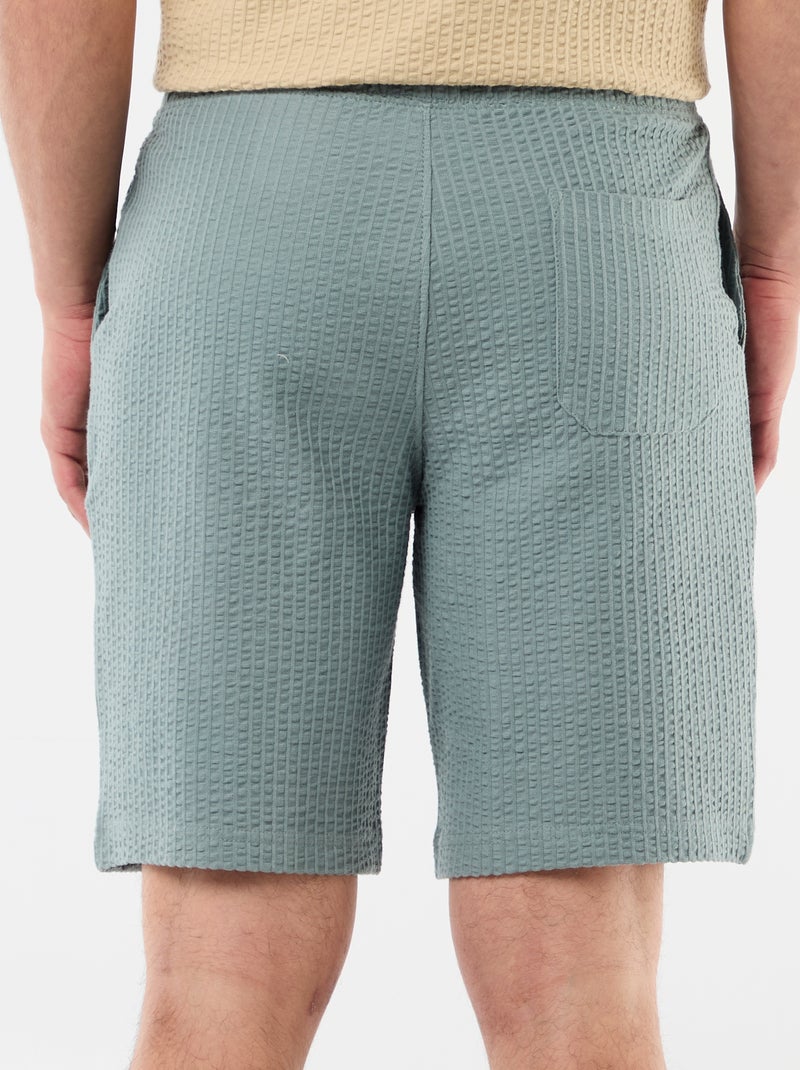 Effen bermuda van zware jersey Blauw - Kiabi