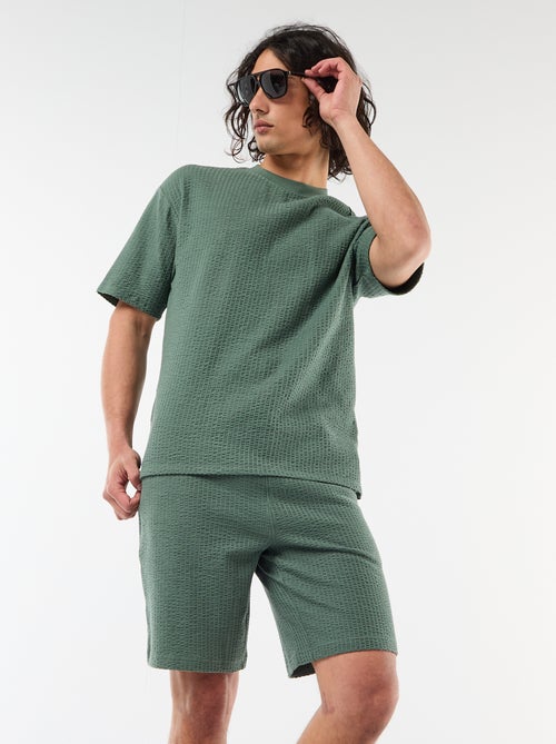 Effen bermuda van zware jersey - Kiabi