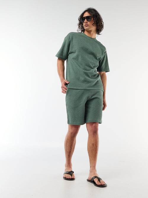 Effen bermuda van zware jersey - Kiabi