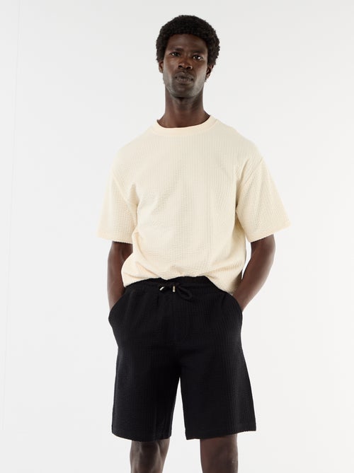 Effen bermuda van zware jersey - Kiabi