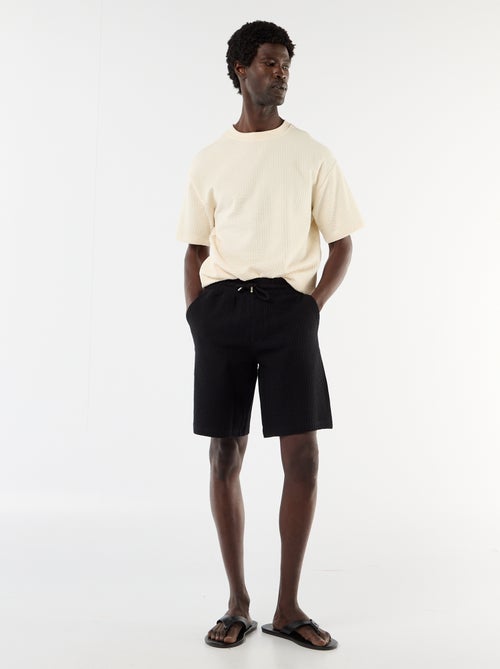 Effen bermuda van zware jersey - Kiabi