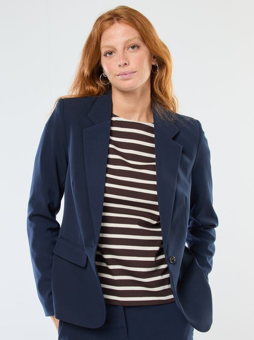 Effen blazer met ingekeepte kraag - Kiabi