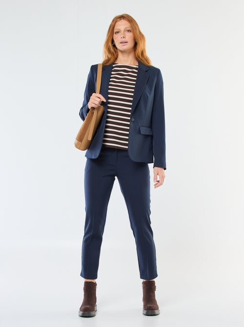 Effen blazer met ingekeepte kraag - Kiabi