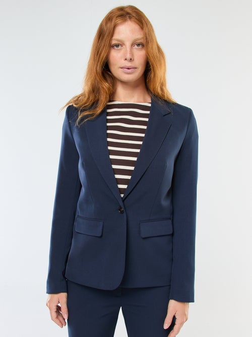 Effen blazer met ingekeepte kraag - Kiabi