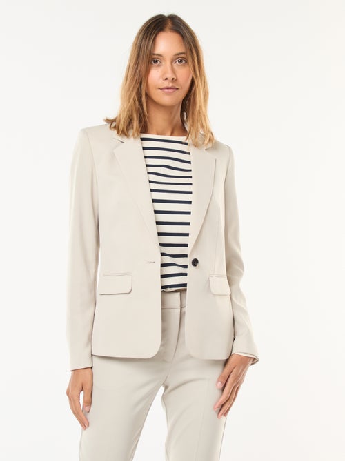 Effen blazer met ingekeepte kraag - Kiabi
