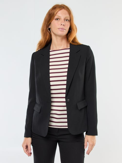 Effen blazer met ingekeepte kraag - Kiabi