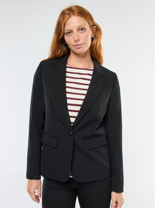 Effen blazer met ingekeepte kraag - Kiabi