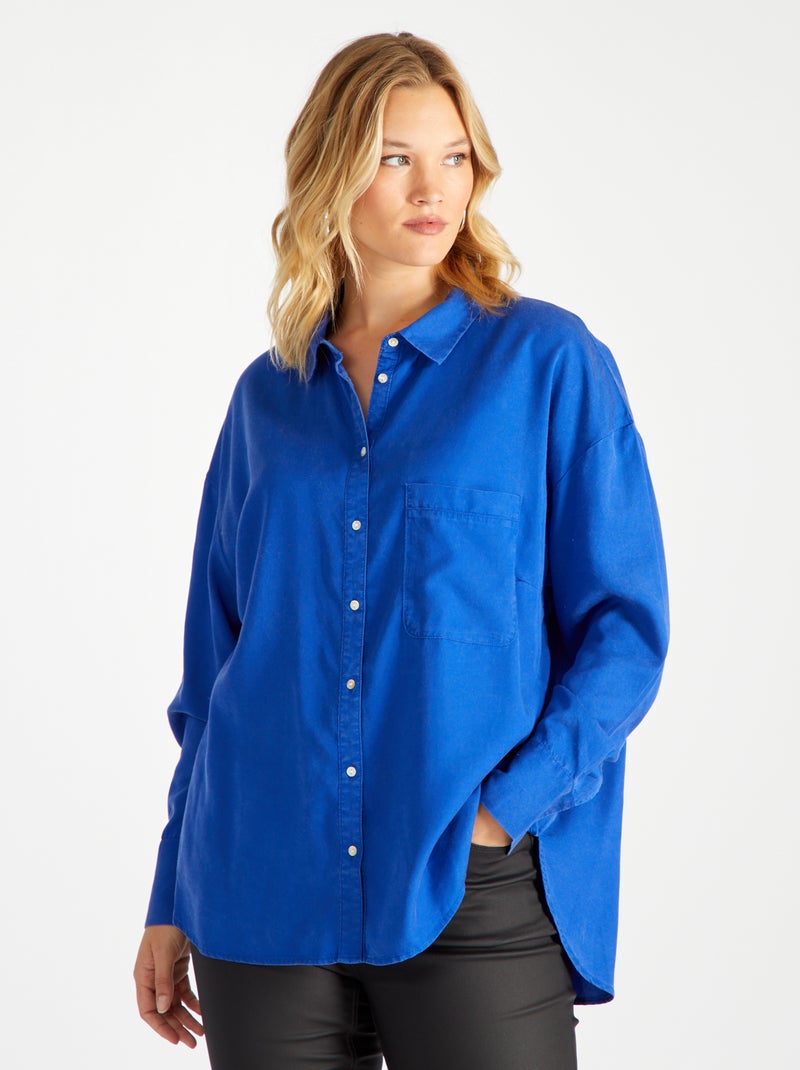 Effen blouse BLAUW - Kiabi