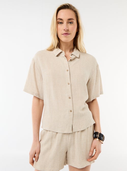 Effen blouse met korte mouwen - Kiabi
