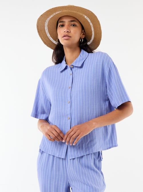 Effen blouse met korte mouwen - Kiabi