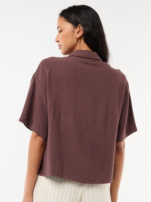 Effen blouse met korte mouwen - Kiabi