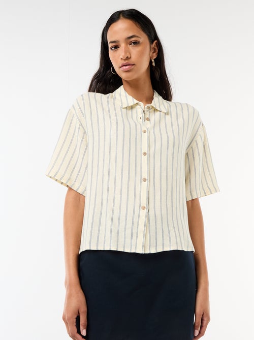 Effen blouse met korte mouwen - Kiabi