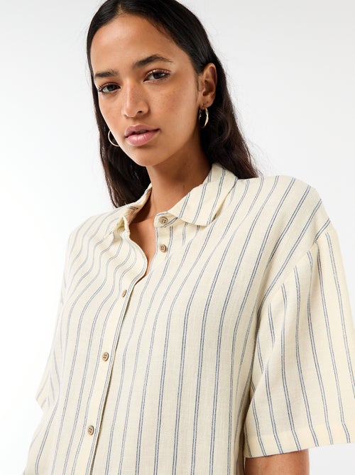 Effen blouse met korte mouwen - Kiabi