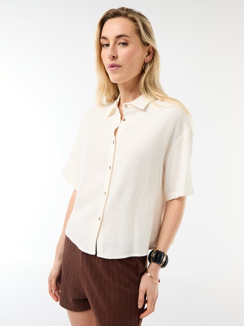 Effen blouse met korte mouwen - Kiabi