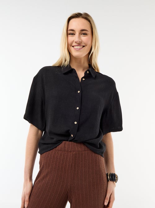 Effen blouse met korte mouwen - Kiabi