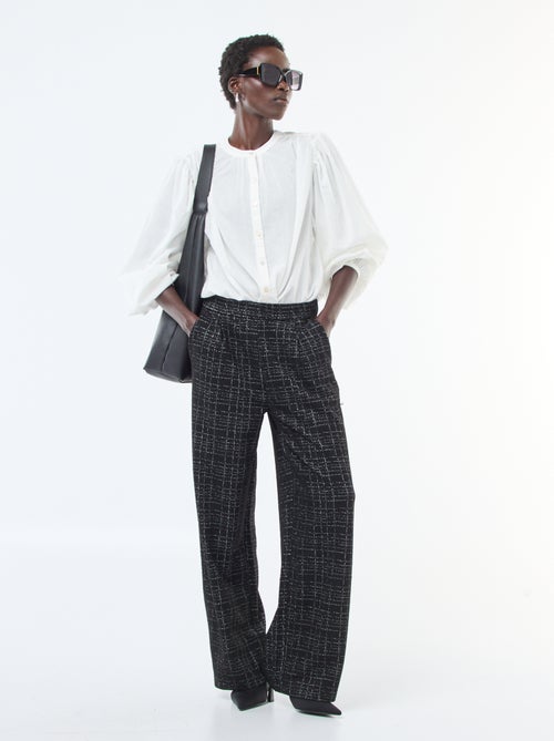 Effen blouse met lange pofmouwen - Kiabi