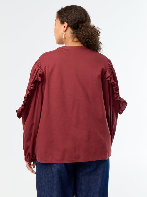 Effen blouse met ruches - Kiabi Effen blouse met ruches - Kiabi