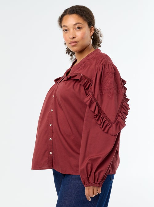 Effen blouse met ruches - Kiabi Effen blouse met ruches - Kiabi