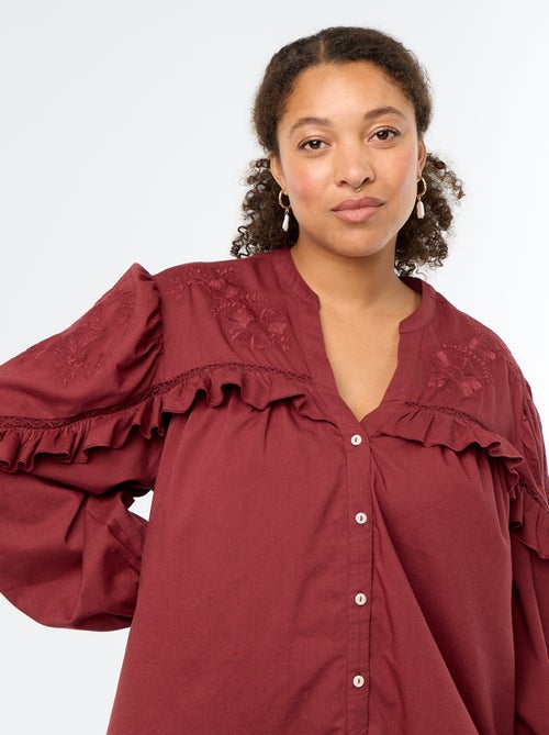 Effen blouse met ruches - Kiabi Effen blouse met ruches - Kiabi