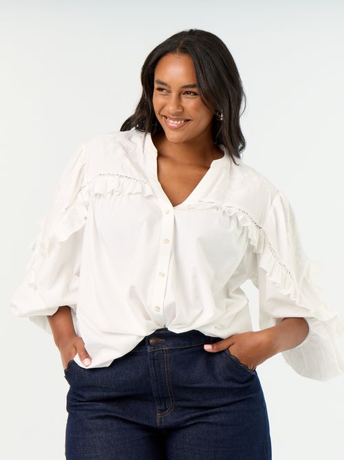 Effen blouse met ruches - Kiabi Effen blouse met ruches - Kiabi