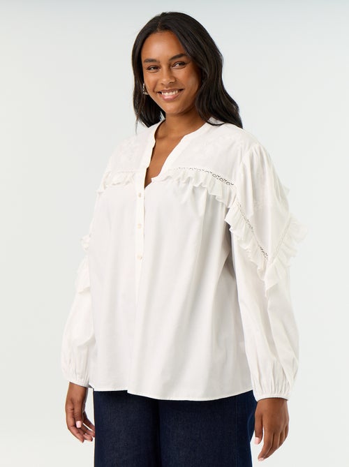 Effen blouse met ruches - Kiabi Effen blouse met ruches - Kiabi