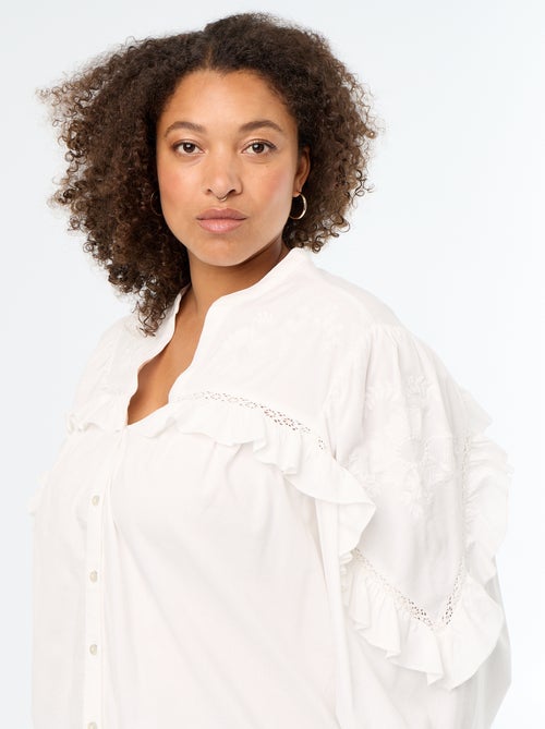 Effen blouse met ruches - Kiabi Effen blouse met ruches - Kiabi