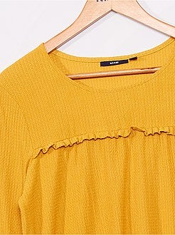 Effen blouse van getextureerd tricot - Kiabi