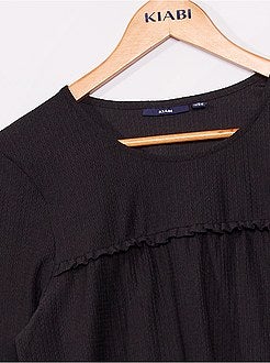 Effen blouse van getextureerd tricot - Kiabi