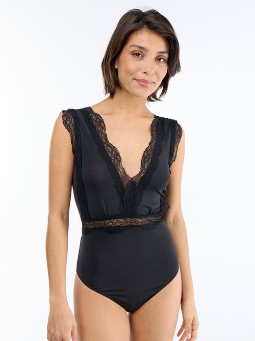 Effen body met kant - Kiabi